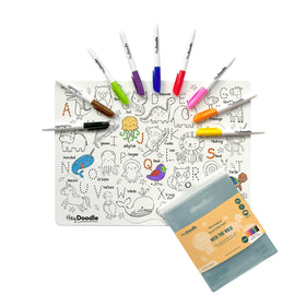HeyDoodle Into The Wild mat with animals to spark letter learning through play