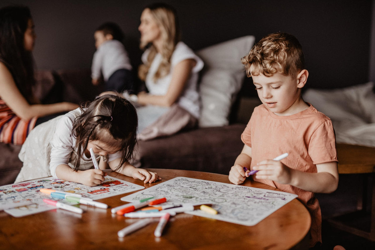 HeyDoodle mat folds compactly for backpack travel and meals out