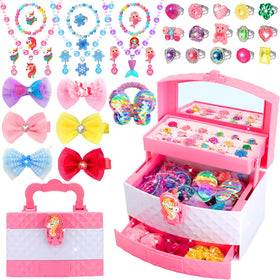 HEYDUOTON kids jewelry set with unicorn charms for imaginative dress-up play.