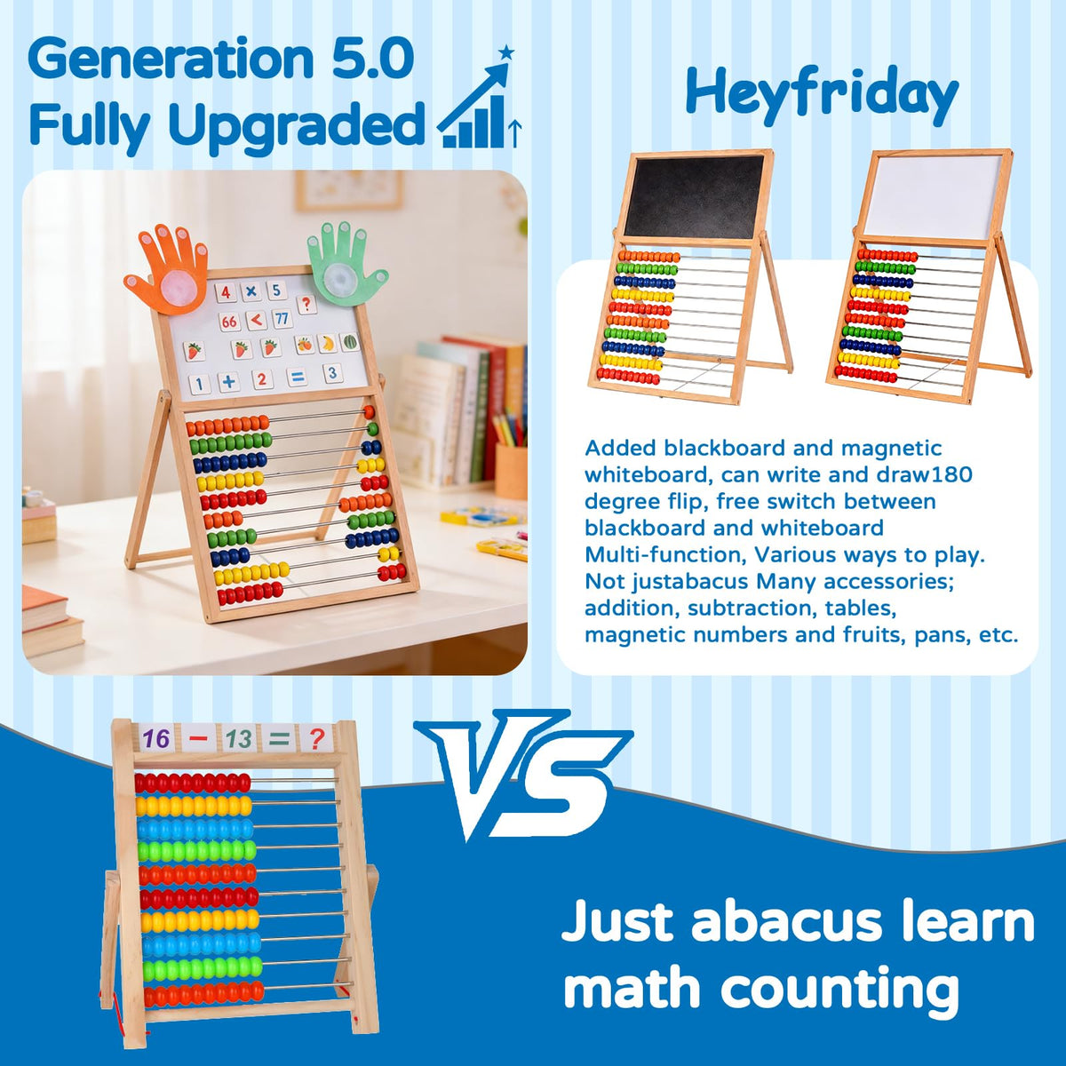 Heyfriday Montessori finger counting toys for fine motor and number sense