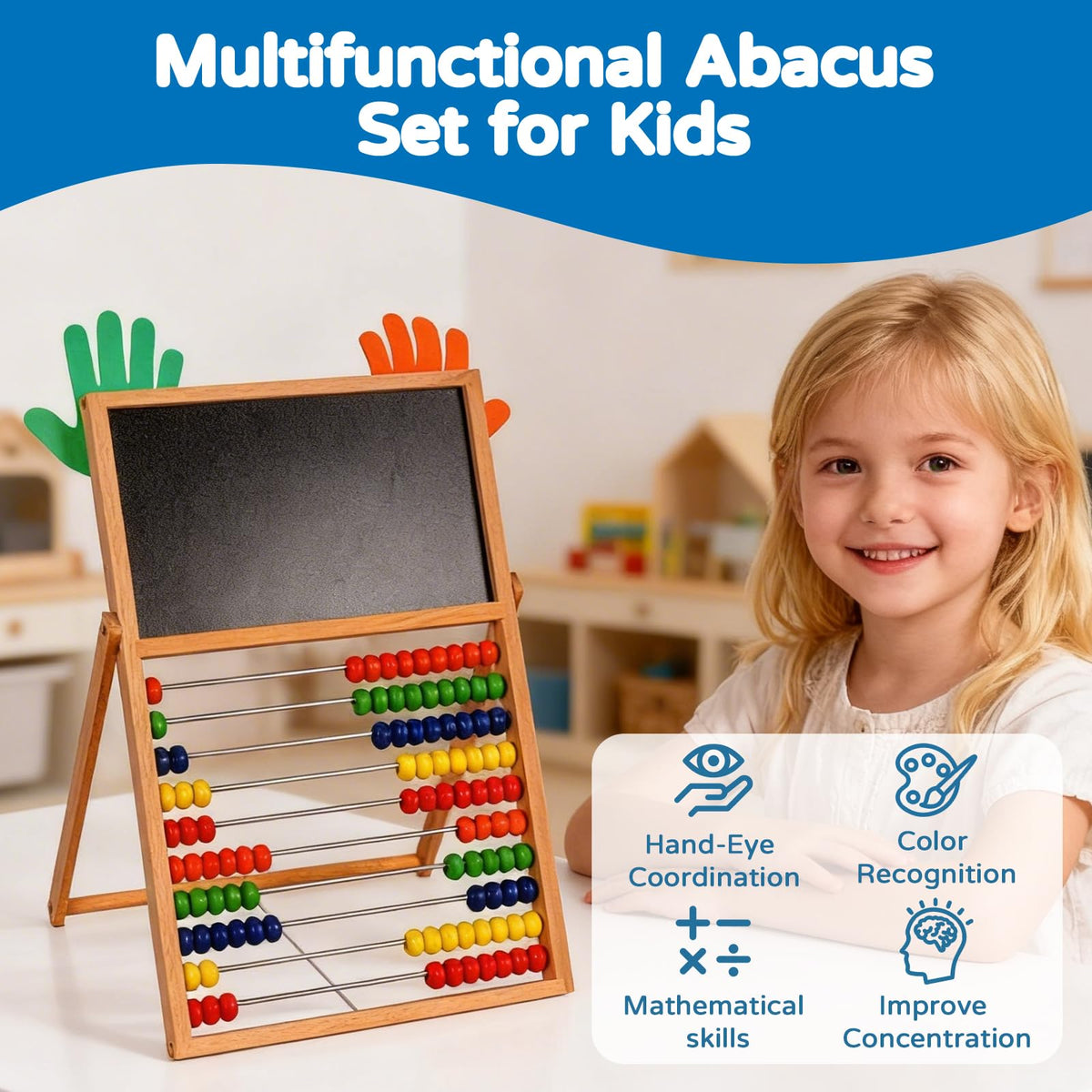 Heyfriday wooden frame with 10 metal rods designed for daily use