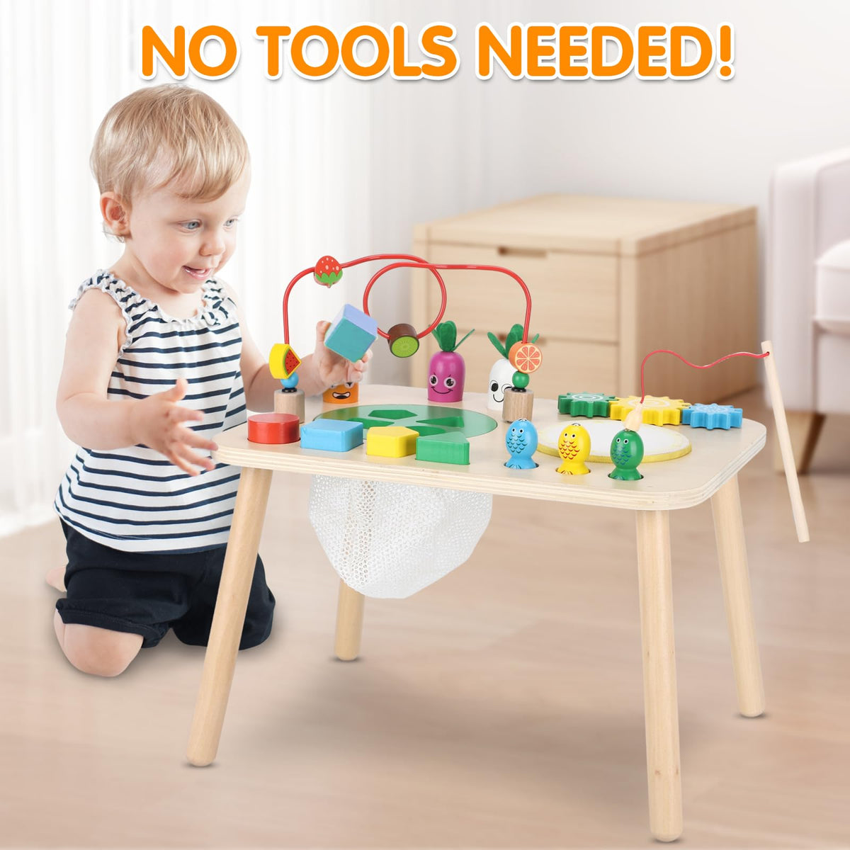 HEYLANDU activity table bead maze: enhances hand-eye coordination through exploration.