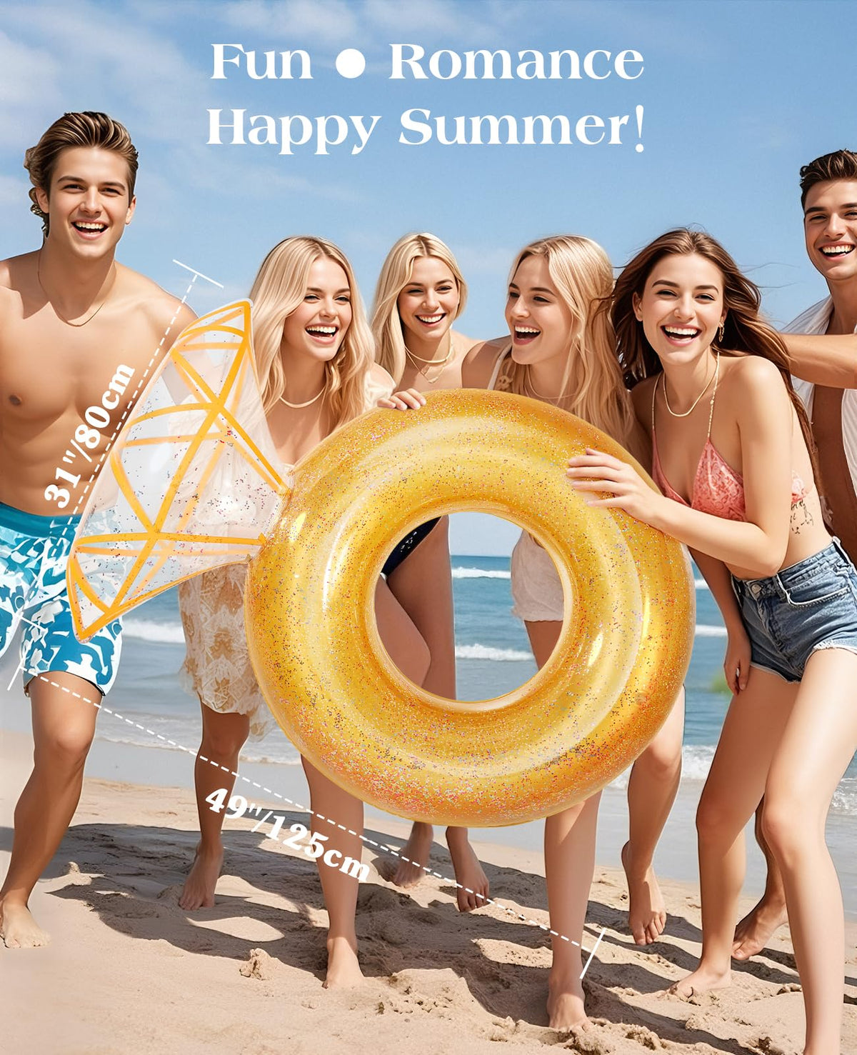 HeySplash Diamond Ring Float ideal for bridal pool photos.