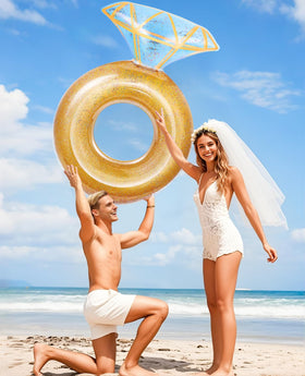HeySplash Diamond Ring Float with sturdy edges for safe lounging.