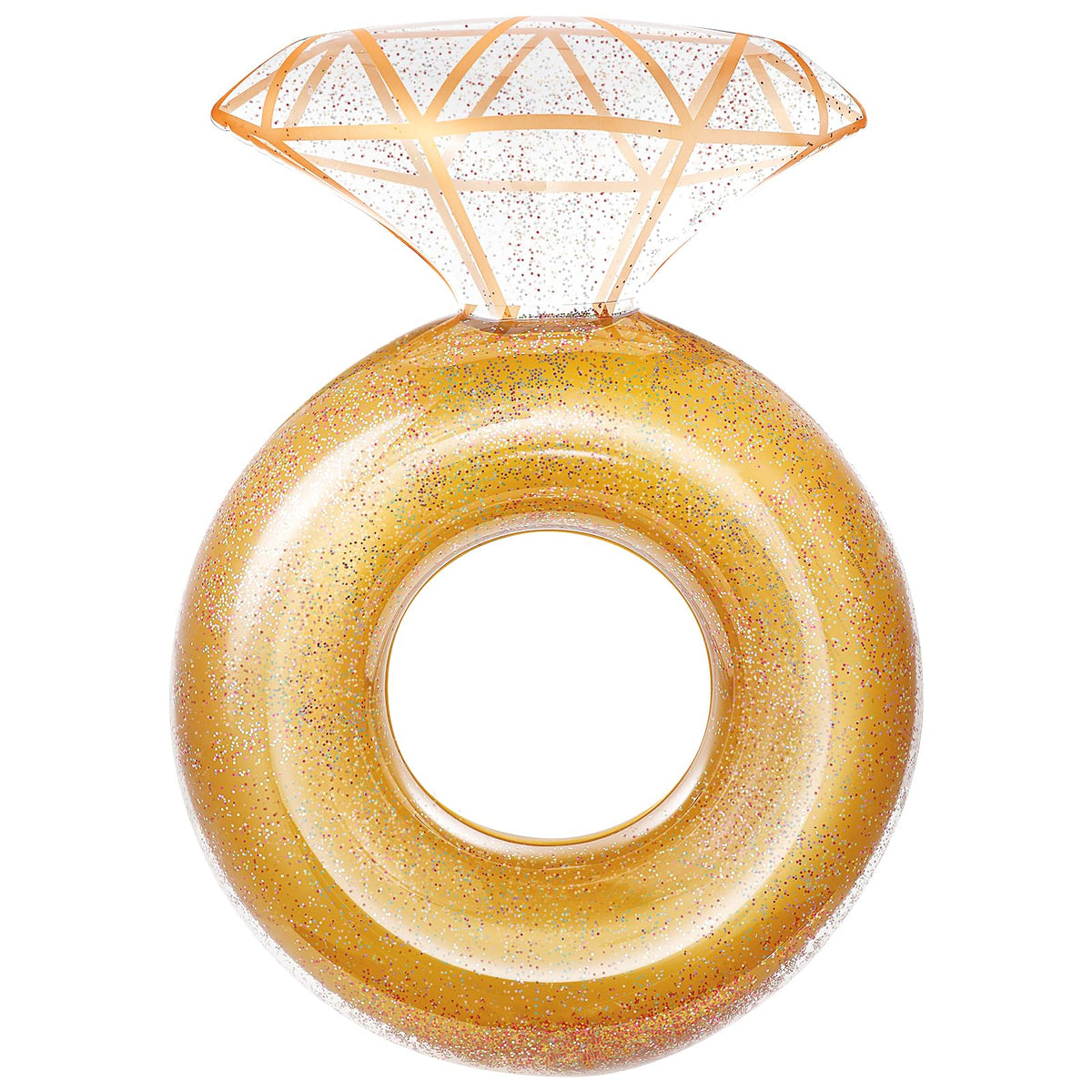 HeySplash Diamond Ring Float in yellow, perfect for bachelorette party photos.