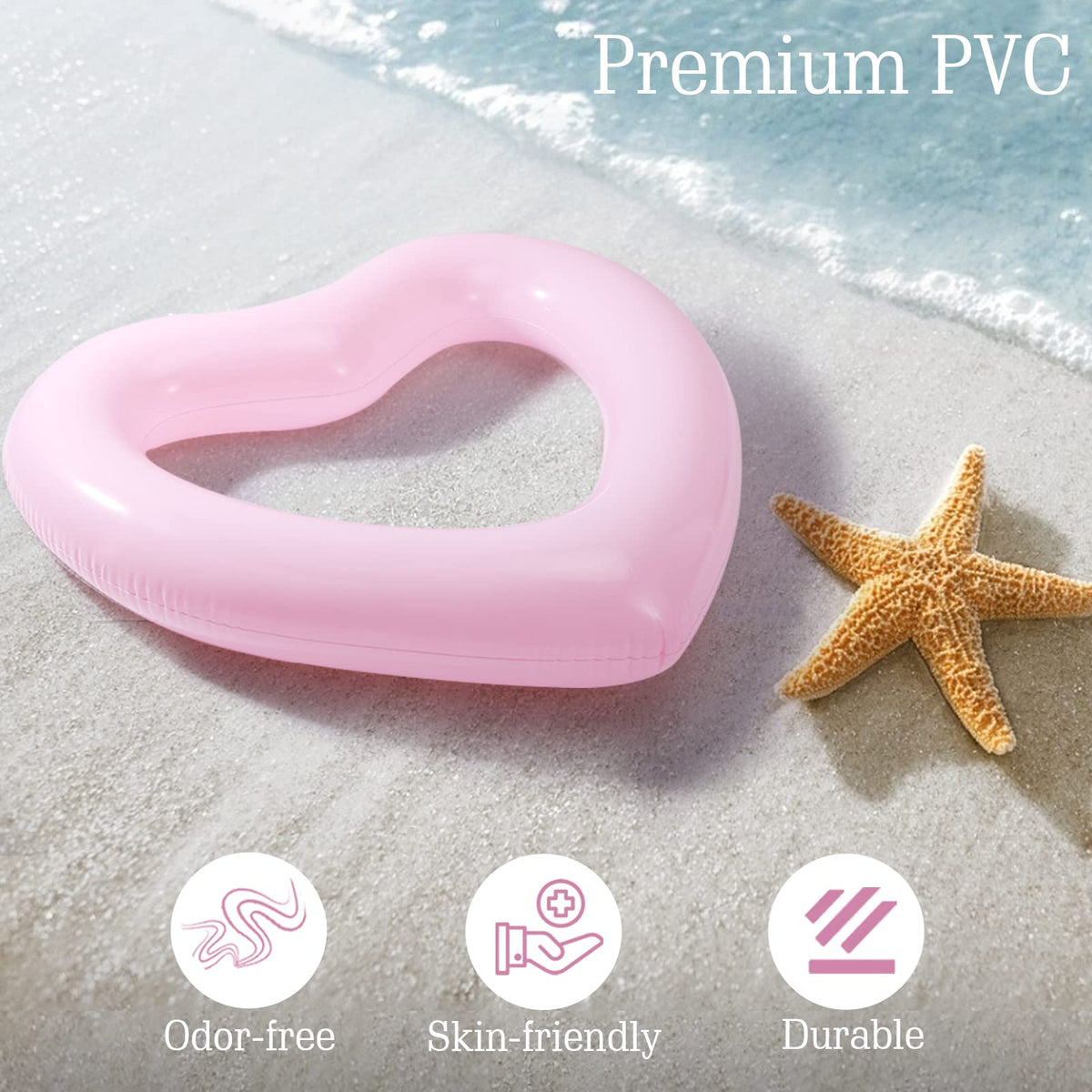 HeySplash pink PVC float enhances visibility and pool safety in crowded water