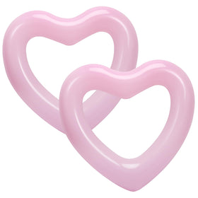 HeySplash heart pool float pink, fully inflated, ideal for comfortable adult lounging