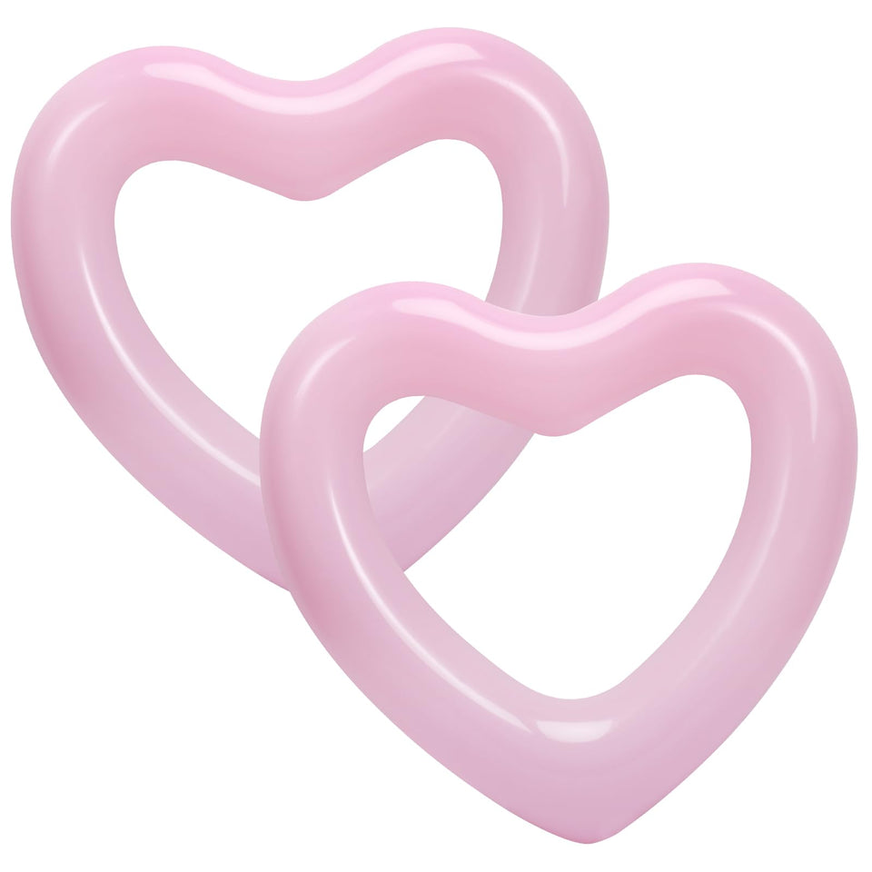 HeySplash heart pool float pink, fully inflated, ideal for comfortable adult lounging