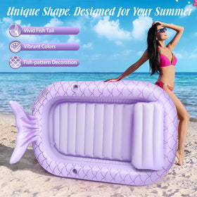 HeySplash lounger with dual cup holders keeps drinks within reach.