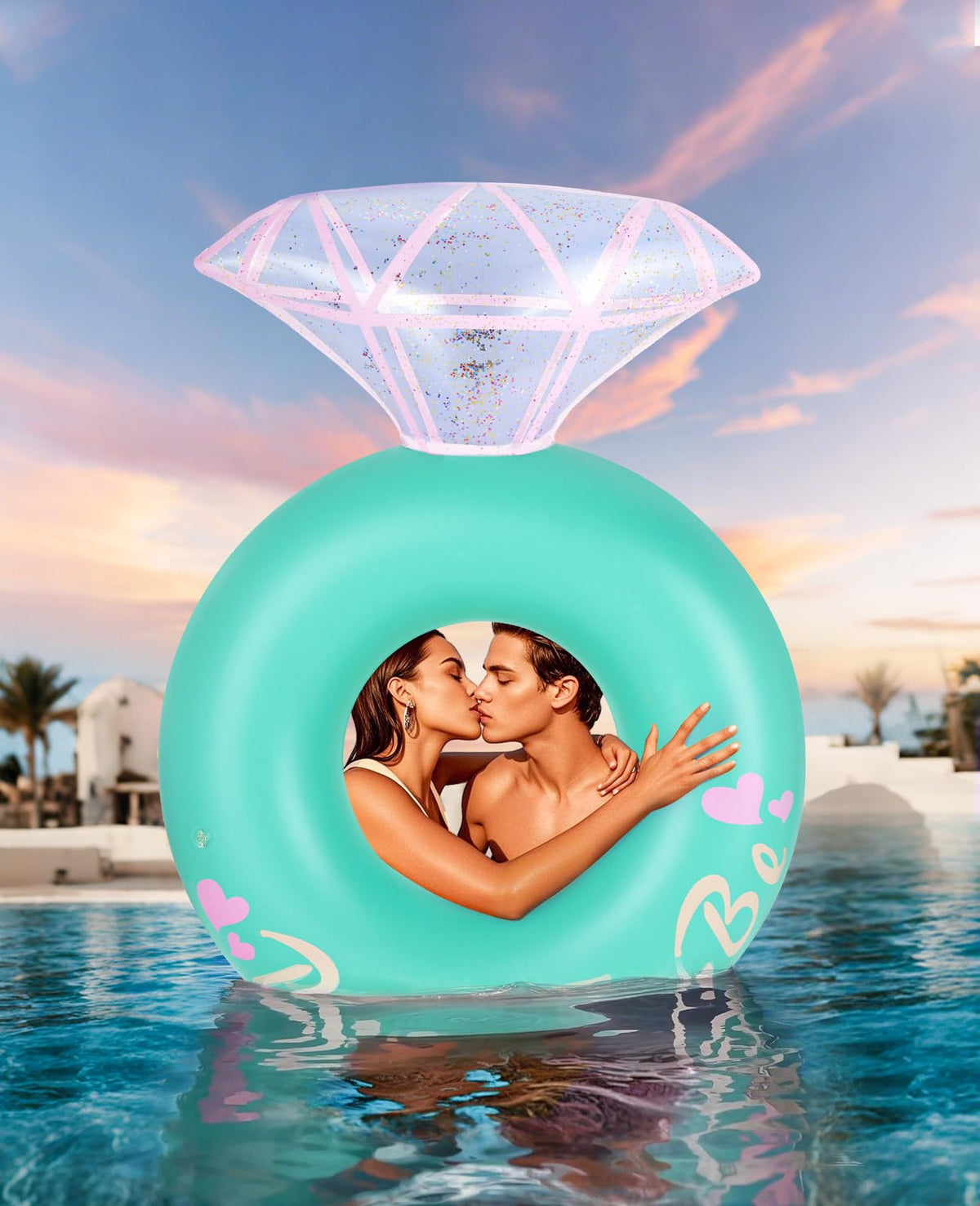 HeySplash large 49x35 inch ring float supports adults comfortably.