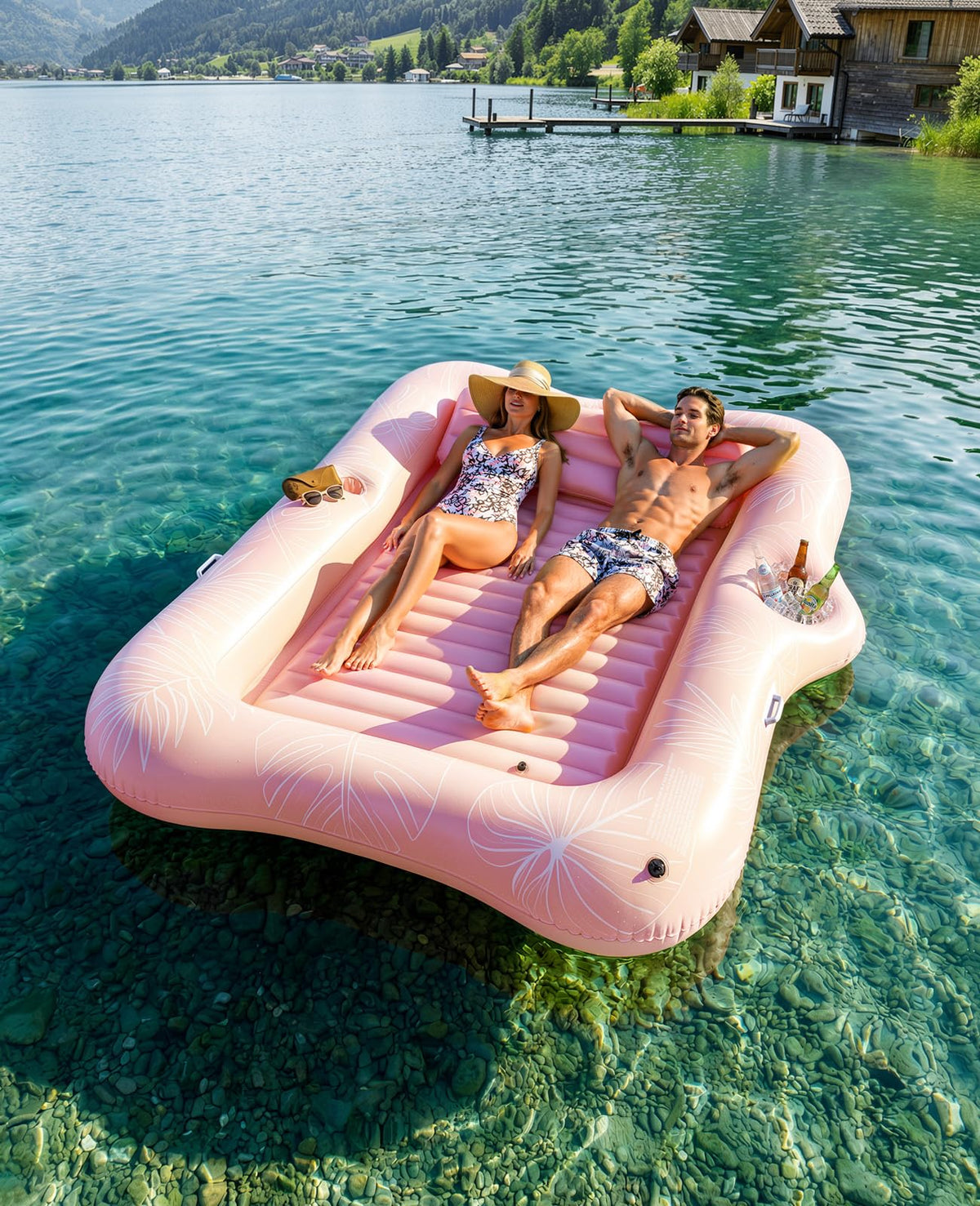 HeySplash multi-use float suitable for pool, lake, or backyard decor