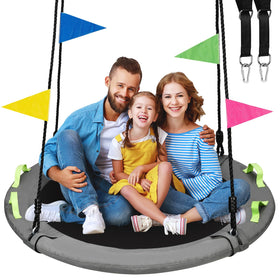 HeyZoo 48-inch saucer swing ready for outdoor family fun