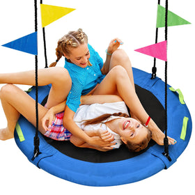 HeyZoo 48-inch tree swing full setup for backyard family fun