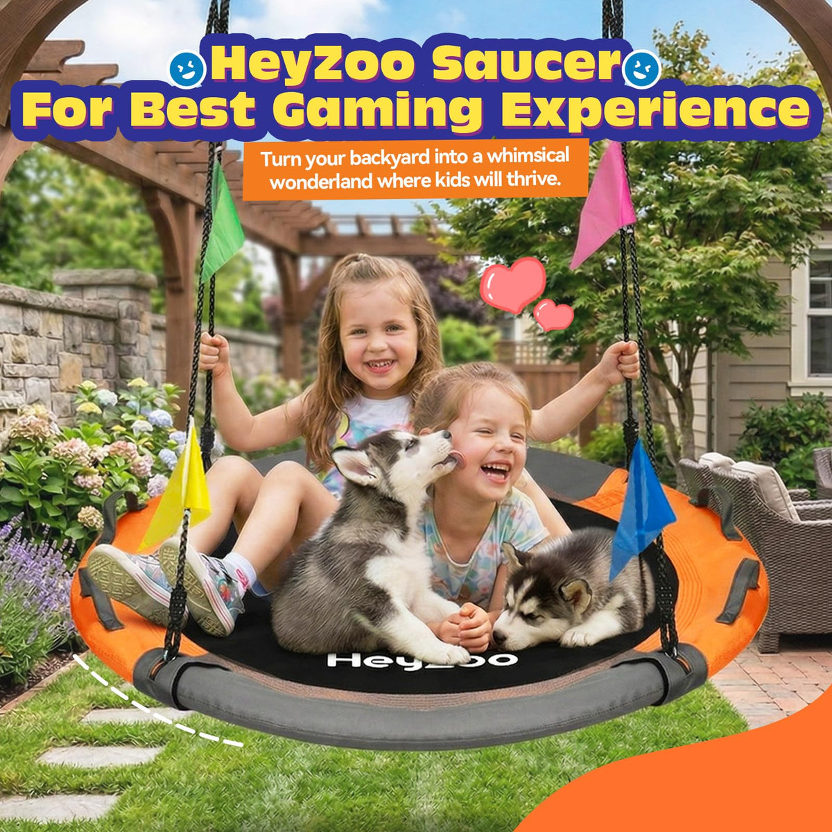 HeyZoo galvanized steel frame provides durable, long-lasting support.