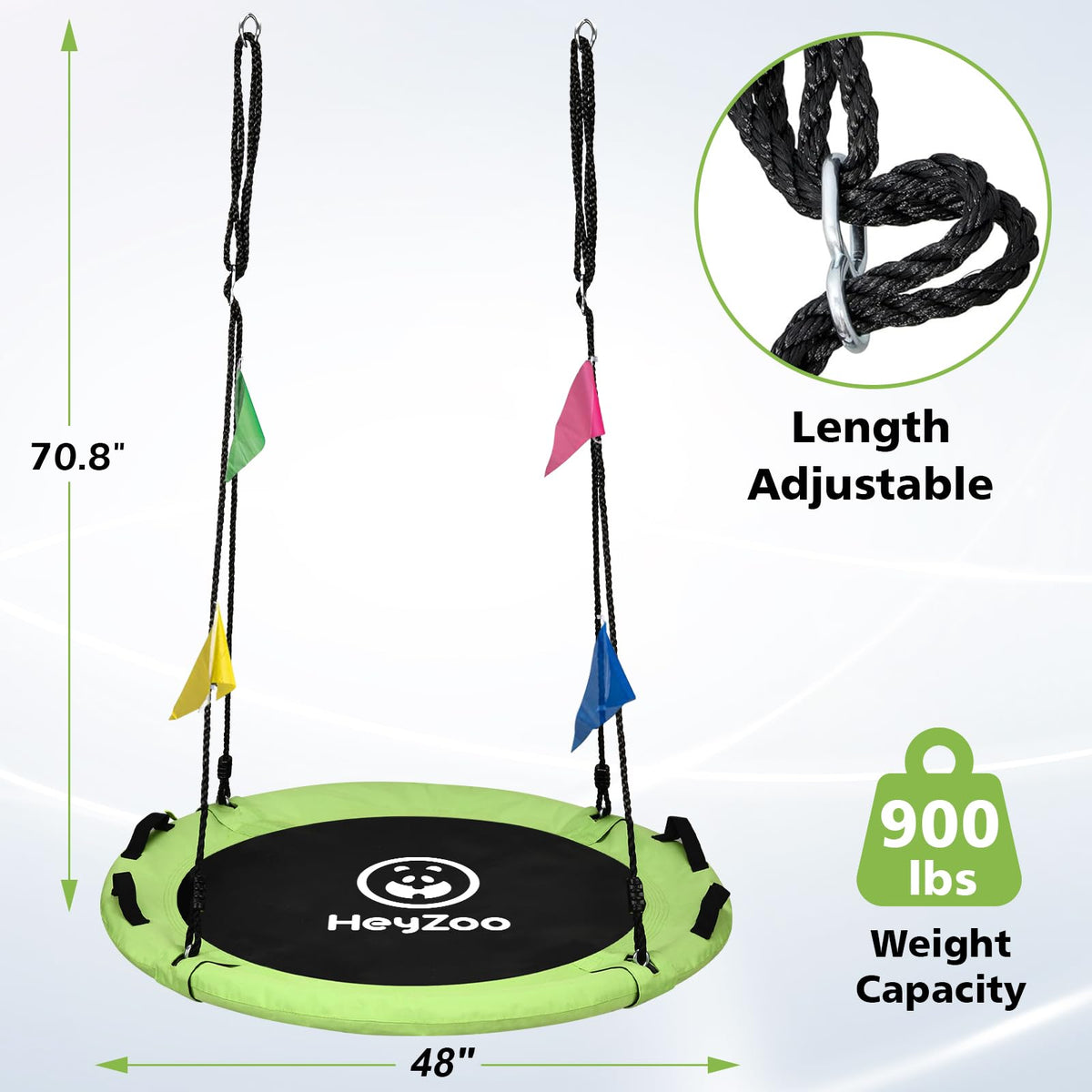 HeyZoo heavy duty straps and carabiners for secure setup