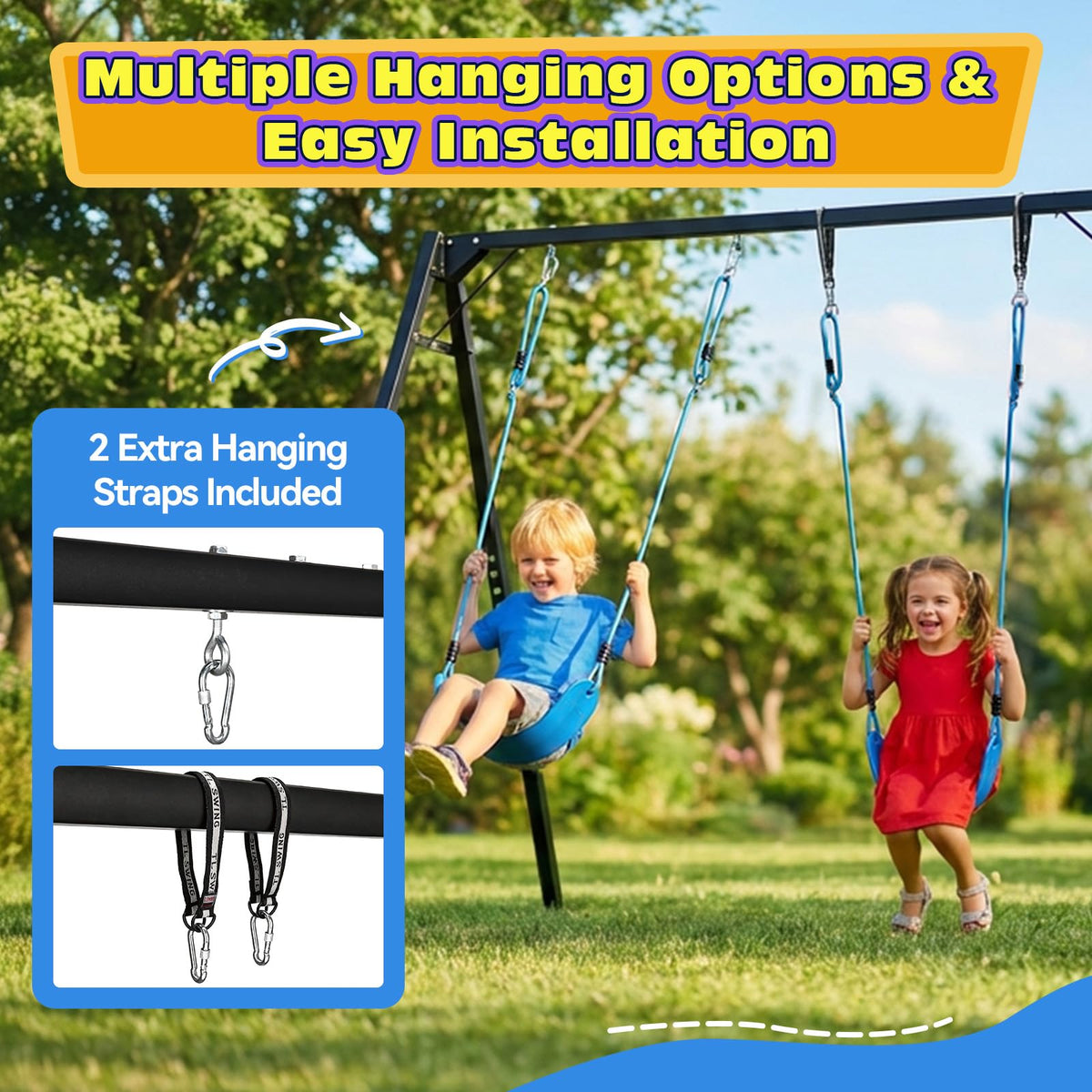 HeyZoo extension straps included for versatile mounting options