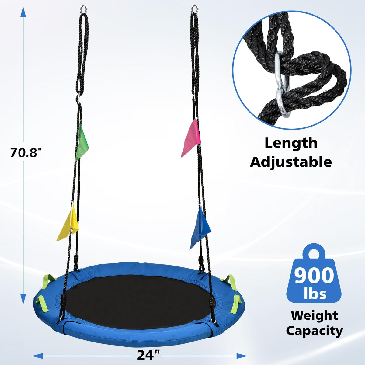 HeyZoo included straps and carabiners simplify setup for quick hanging.