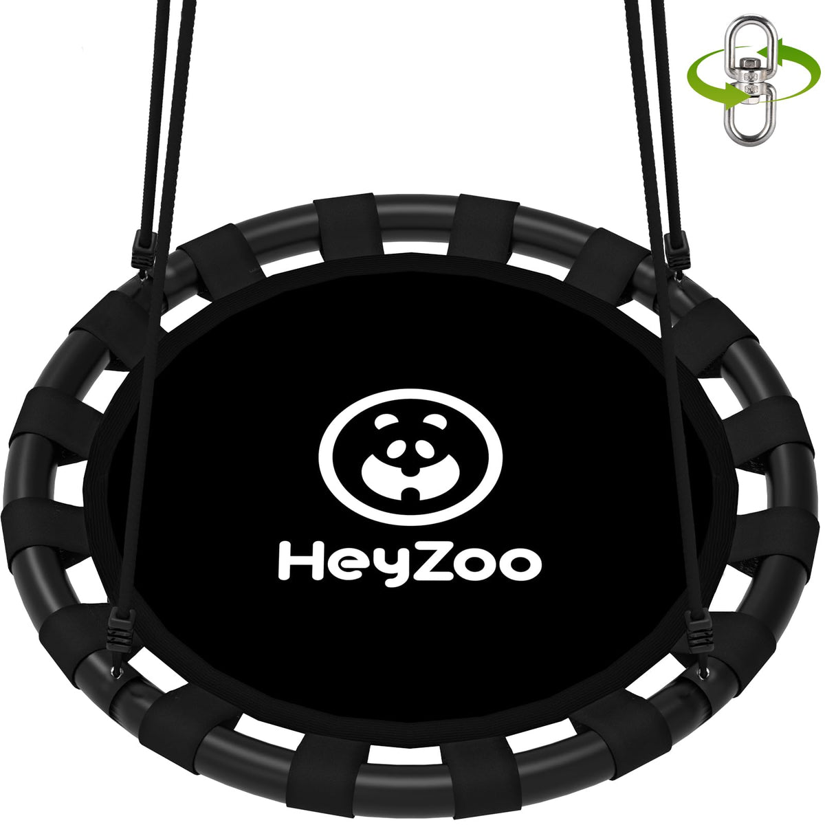 HeyZoo saucer swing with 360° swivel for versatile backyard play.