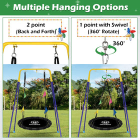 HeyZoo saucer swing foam-wrapped frame delivers gentle comfort