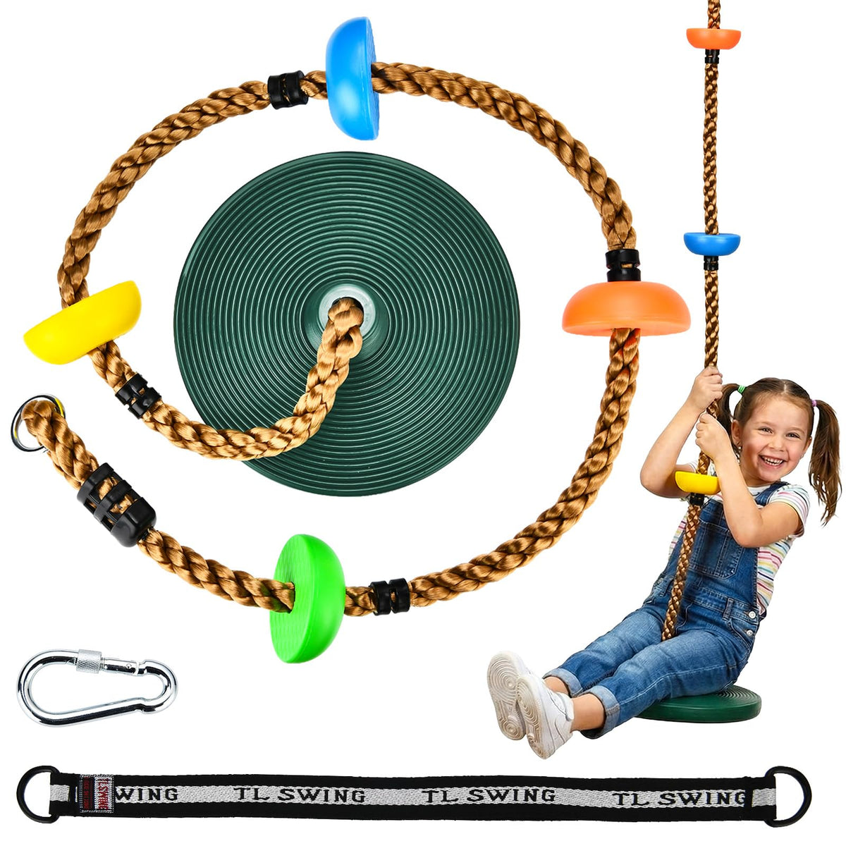 HeyZoo tree swing with platforms ready for durable backyard play