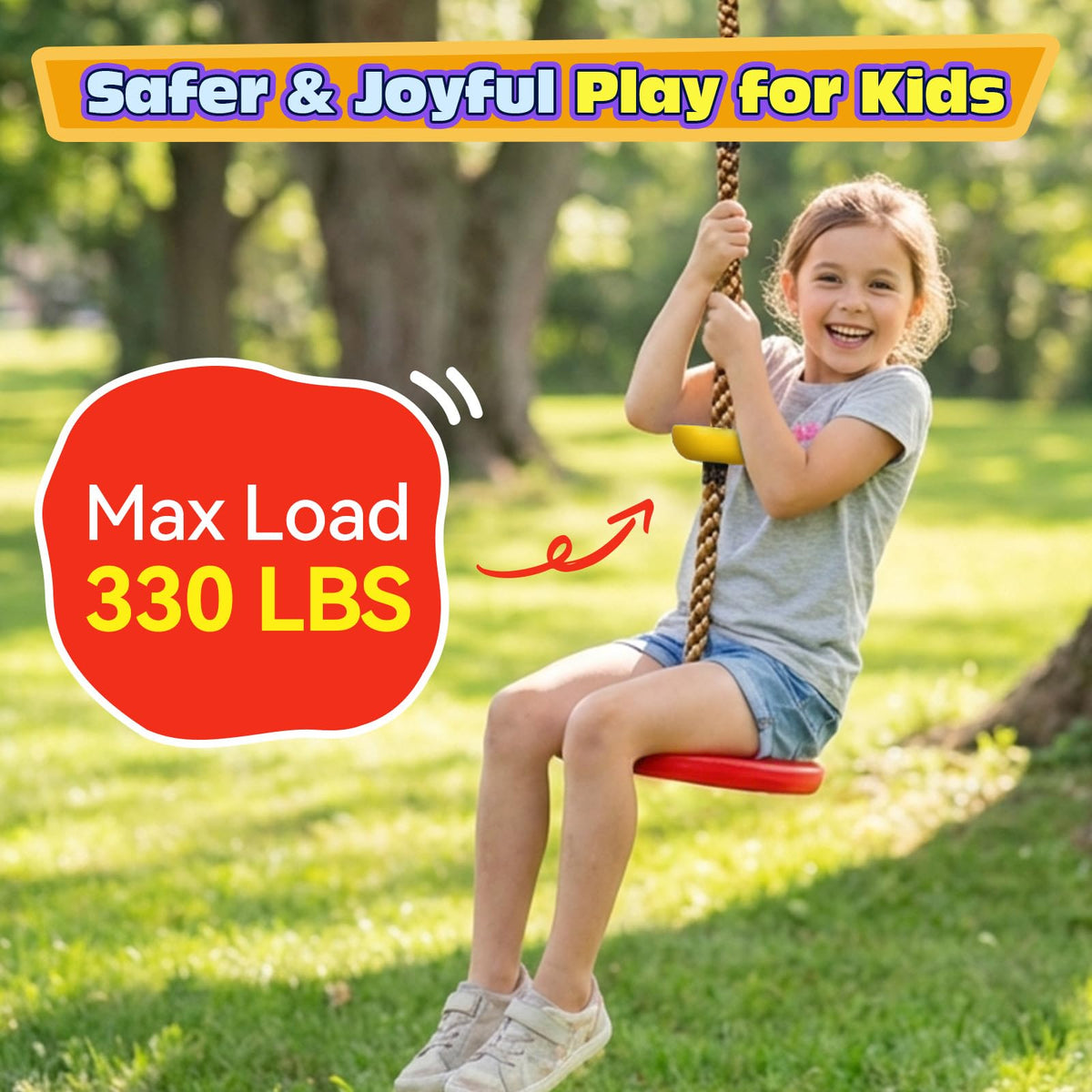 HeyZoo Tree Swing climbing rope supports safe climbing and active play