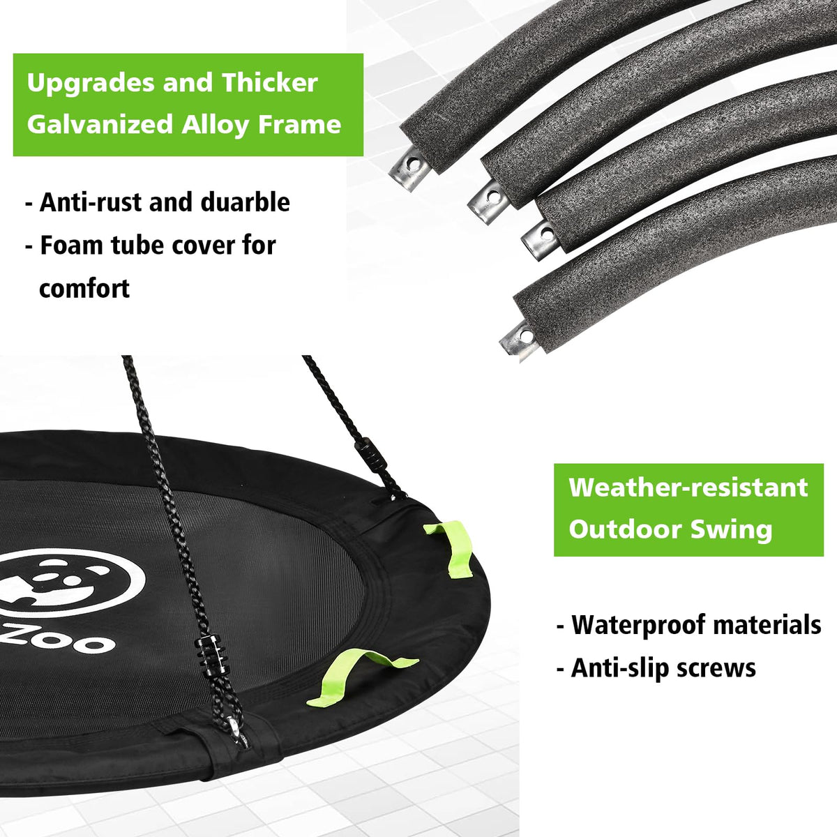 HeyZoo Tree Swing strap system enables quick, secure installation.