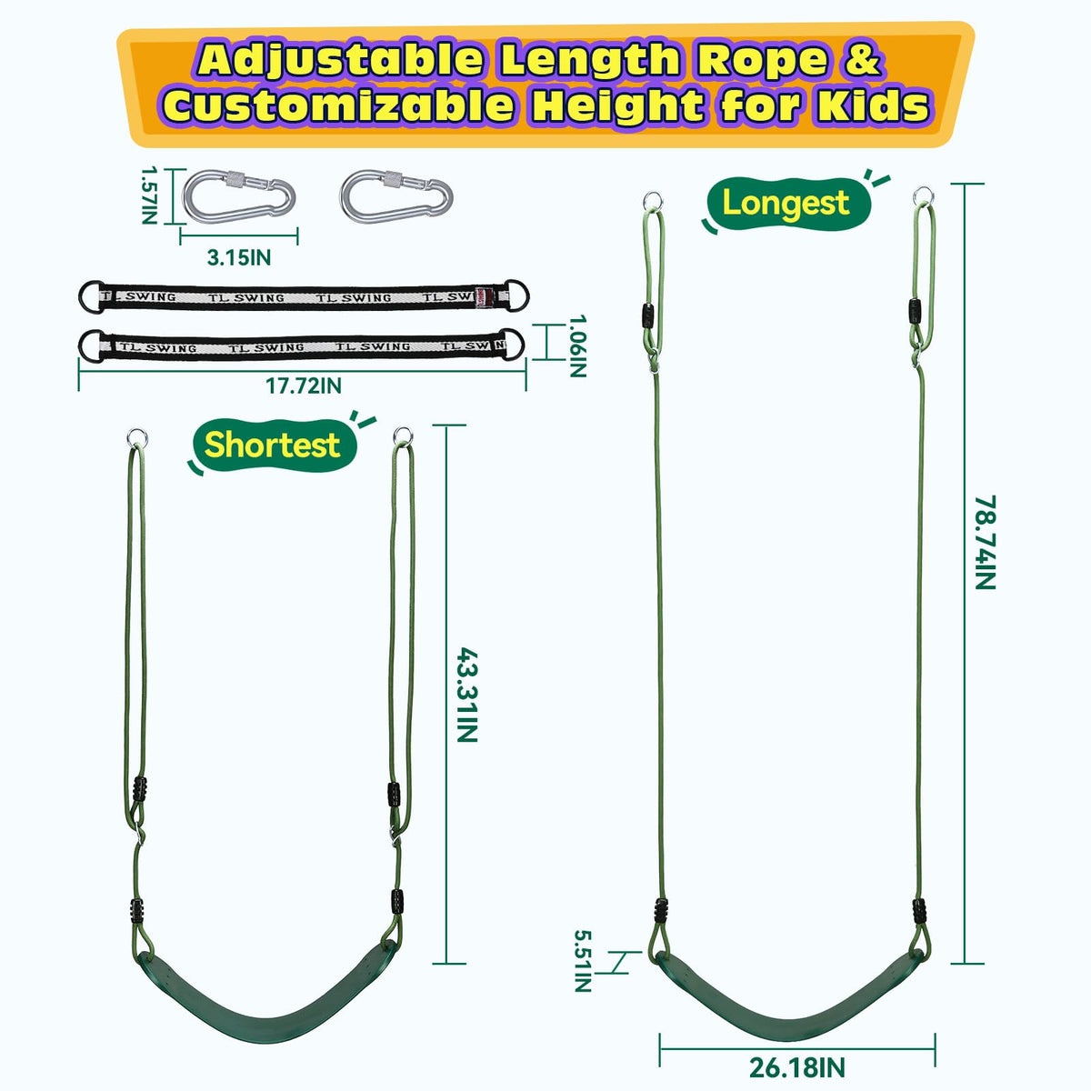 HeyZoo two carabiners included for quick, secure hanging