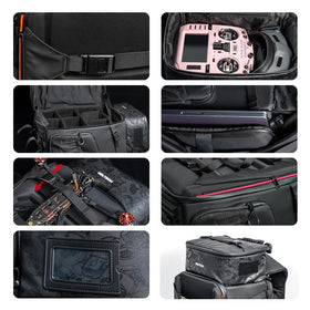 HGLRC FPV Drone Backpack side storage organized for drones and accessories