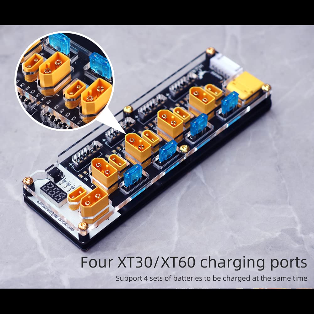 HGLRC four charging ports enable simultaneous battery charging.