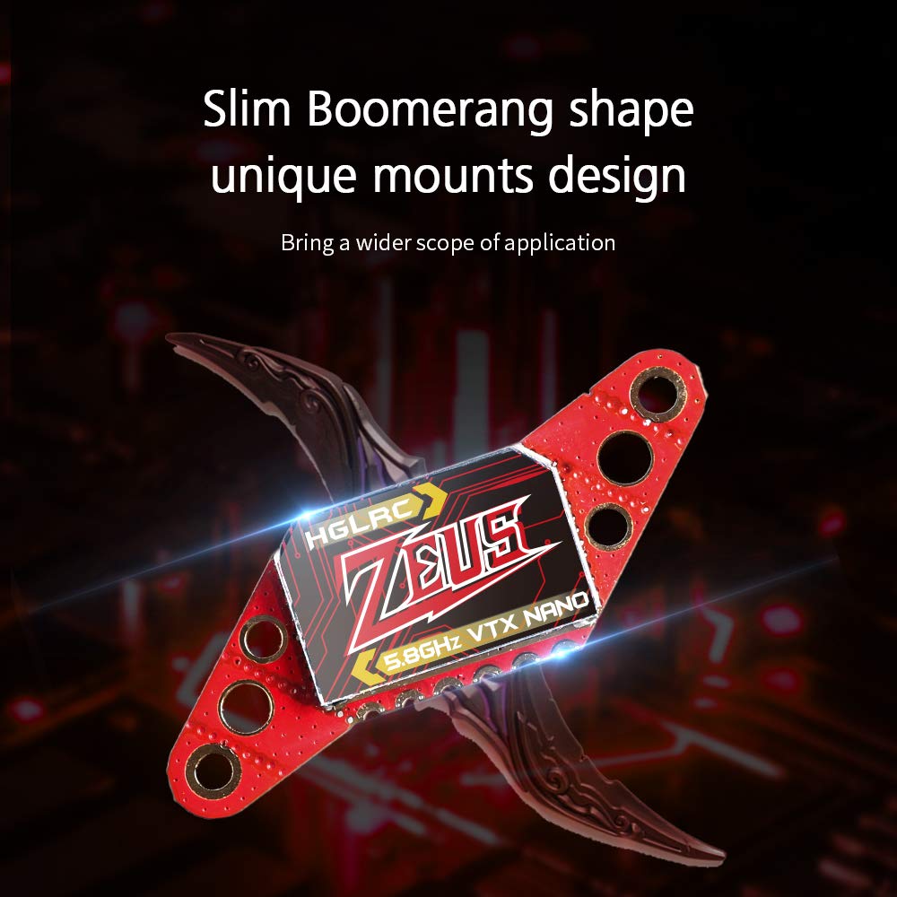 HGLRC Zeus350mW VTX SMA antenna connector supports reliable long-range links