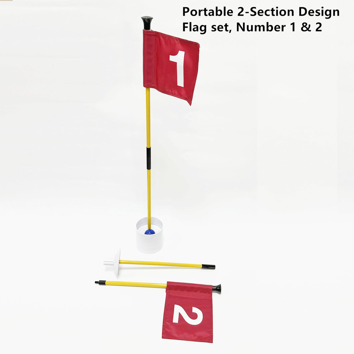 HH-GOLF flags and hole cups set creates a customizable course for outdoor play.