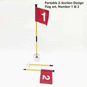 HH-GOLF flags and hole cups set creates a customizable course for outdoor play.