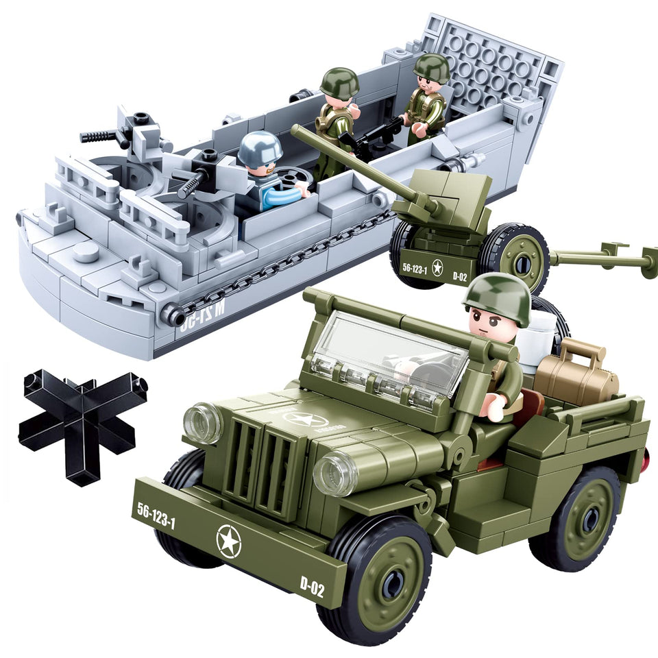 Hhohio landing craft assembly kit with detailed parts for immersive building.