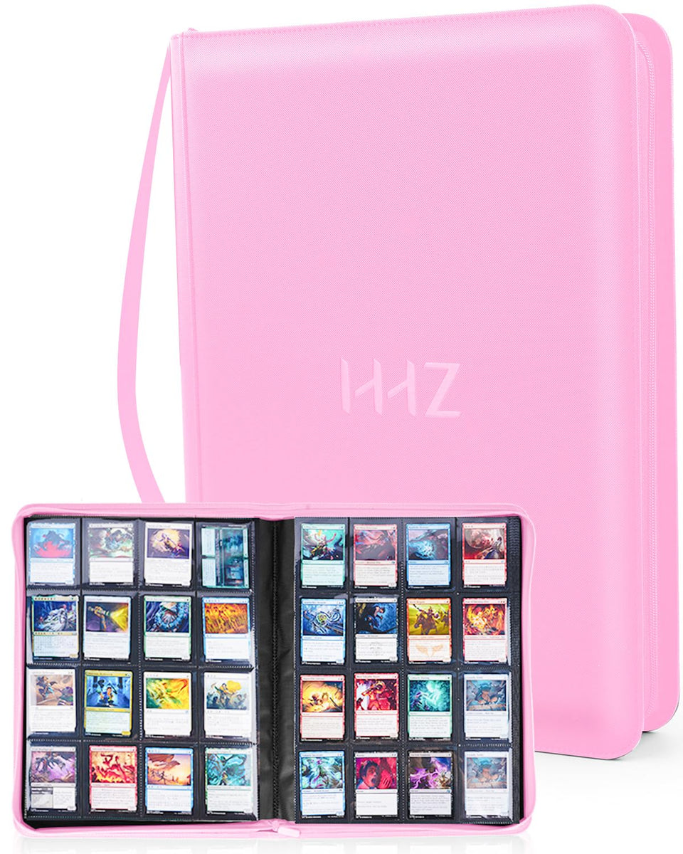 HHZ 16-pocket pink binder closed for stylish, portable card organization