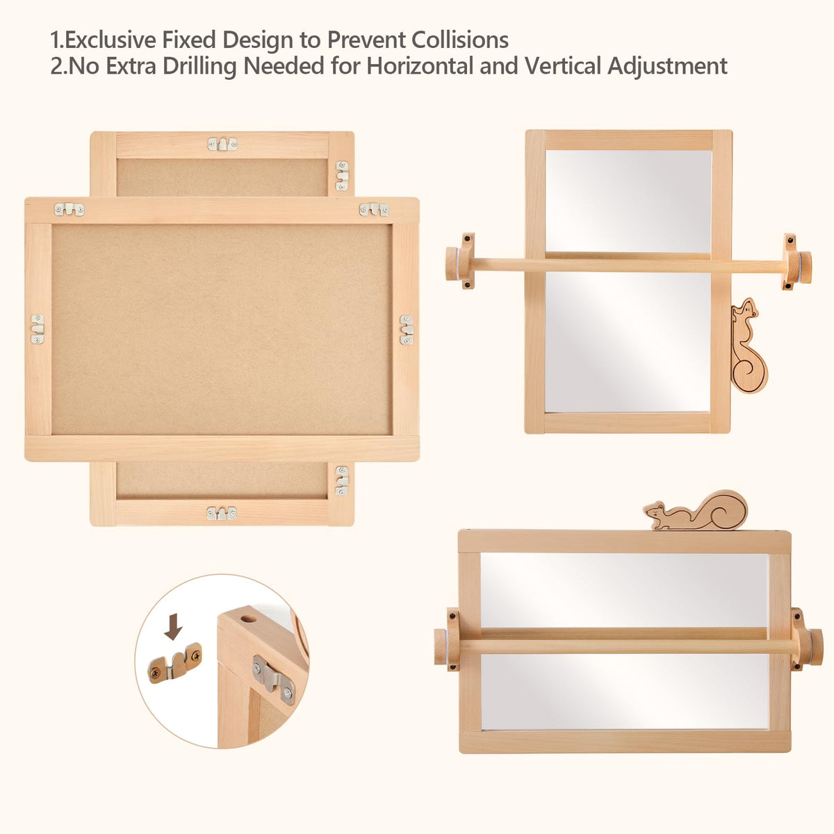 HI BABY MONMENT Detachable wooden frame offers versatile nursery placement.