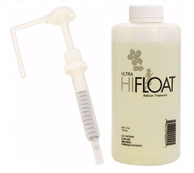 Hi-Float Ultra Balloon Treatment bottle shown for long-lasting latex balloons.