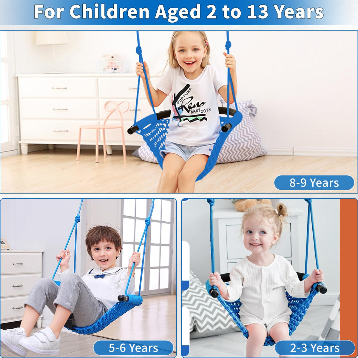 Hi-Na Kids Swing anti-collision strips for added safety during play