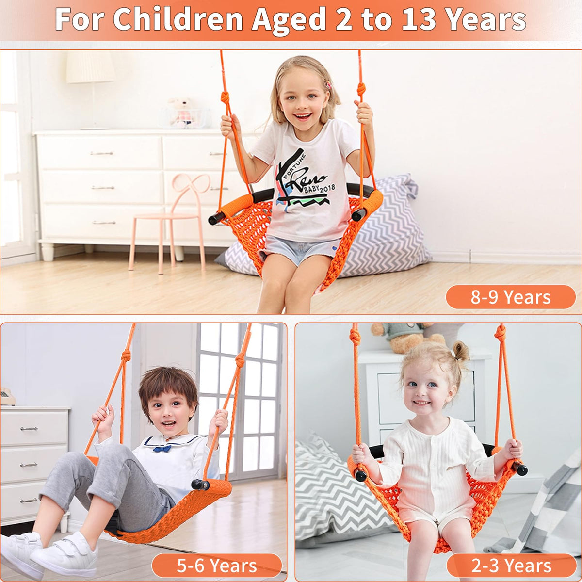 Hi-Na Kids Swing eight buckles enable quick length adjustments.