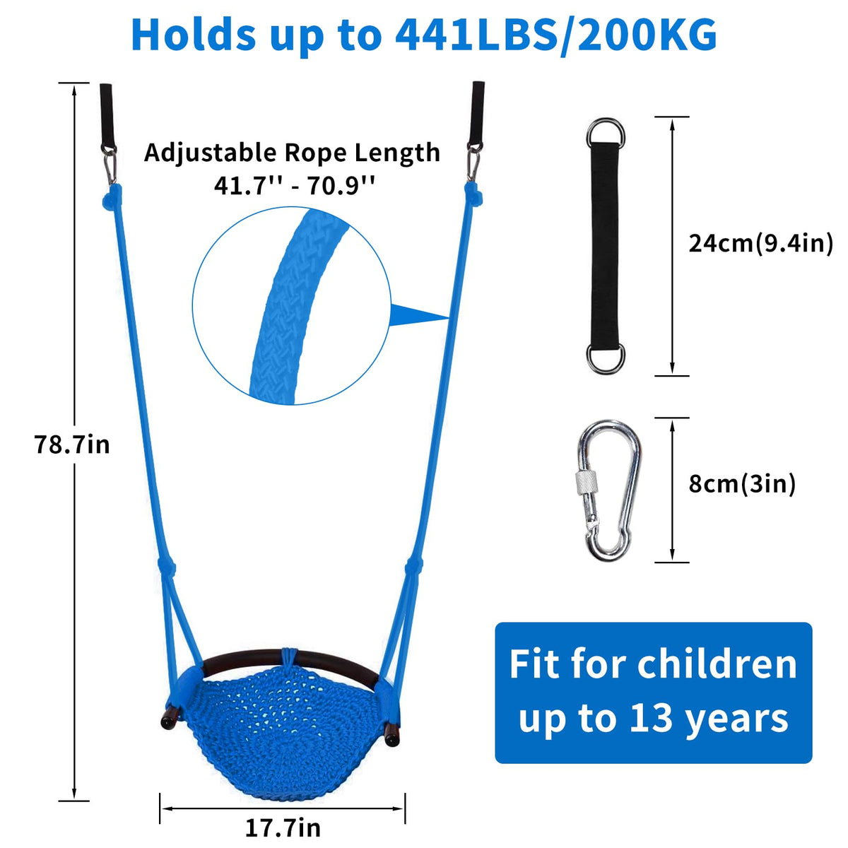 Hi-Na Kids Swing portable design for easy storage and travel