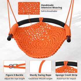 Hi-Na Kids Swing features two-way rings for flexible height setup.