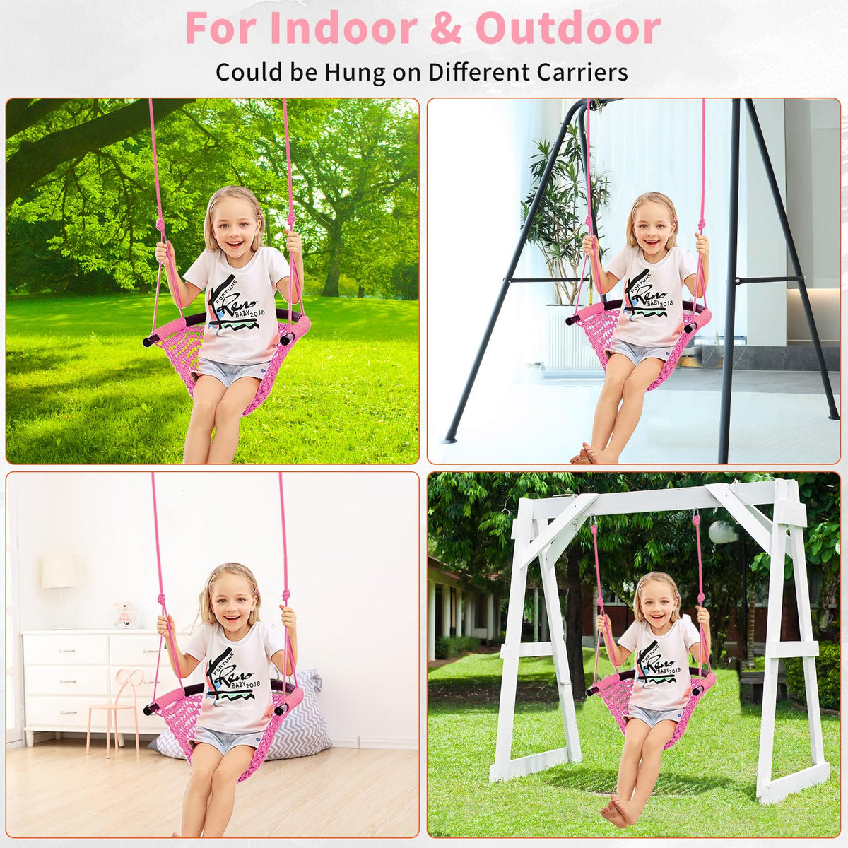 Hi-Na tree swing with high-strength rope for durable play lasting seasons