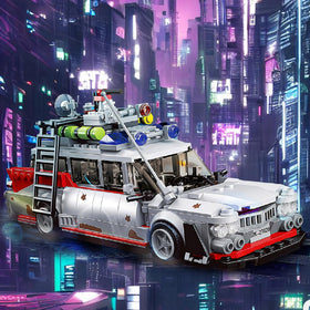 HI-REEKE Buster ECTO-1 instruction set with colorful steps supports guided building