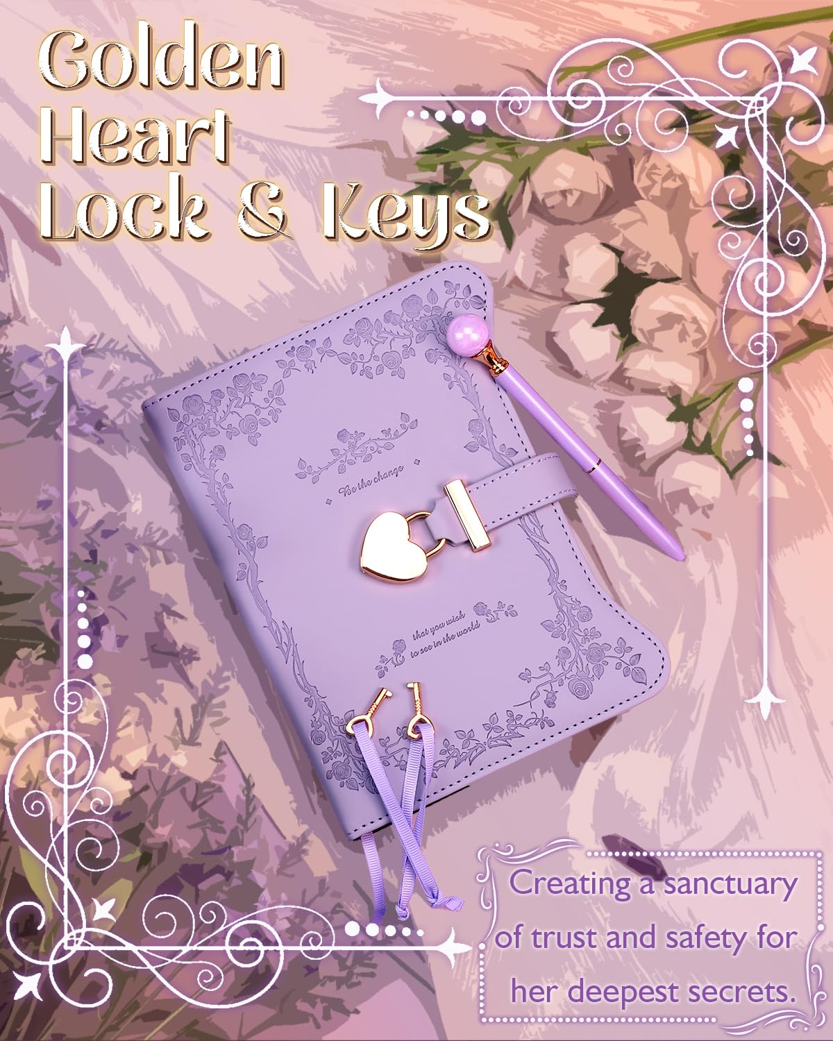 hi!SCI diary premium faux leather cover with pearl pen elevates writing comfort.