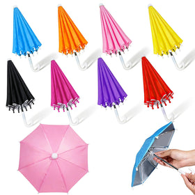 Hiawbon colorful mini umbrella enhances 18-inch figure scene.