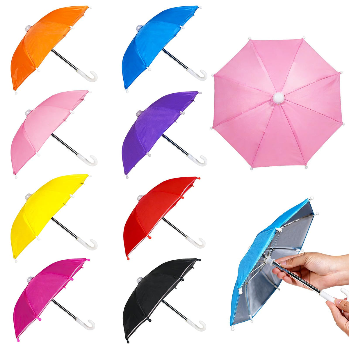 Hiawbon 1:6 scale miniature umbrella opens and closes for doll displays.