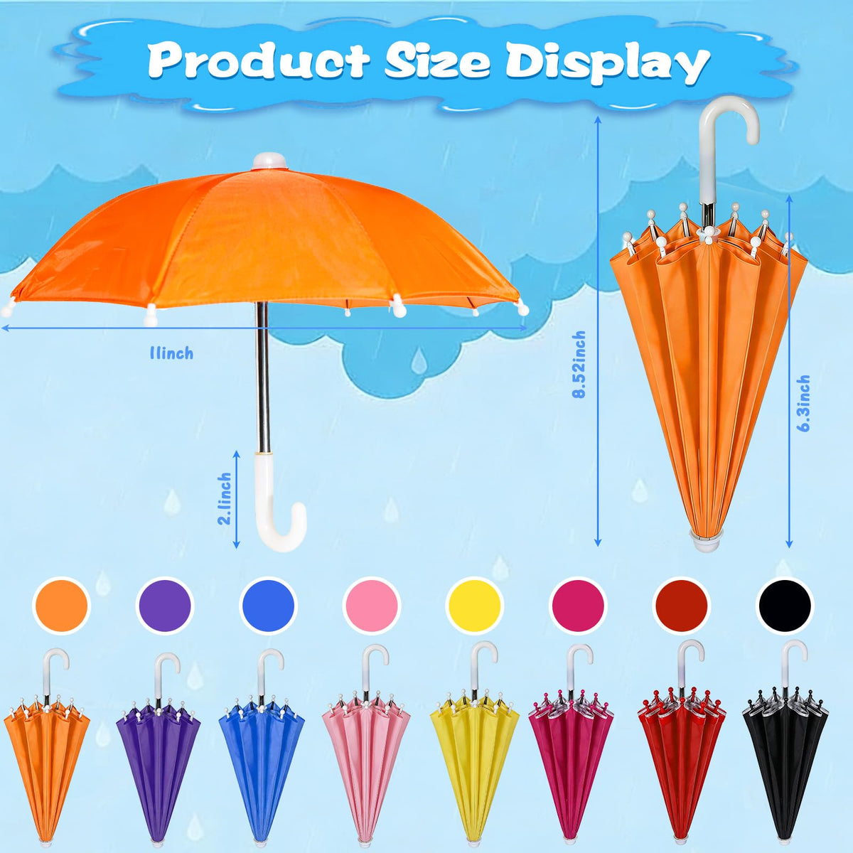 Hiawbon nylon fabric and metal frame detail on tiny umbrella.