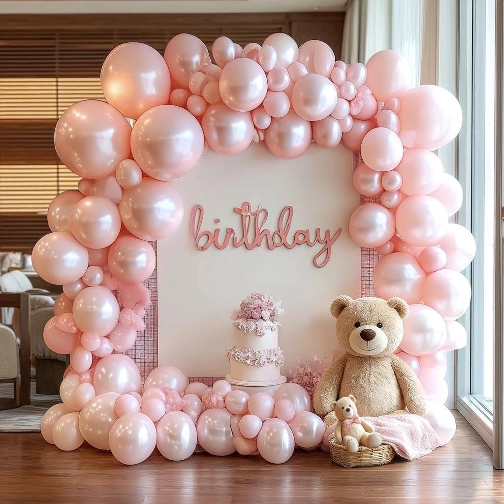 HIBAOpati double-layer pink balloons for fuller garland effect