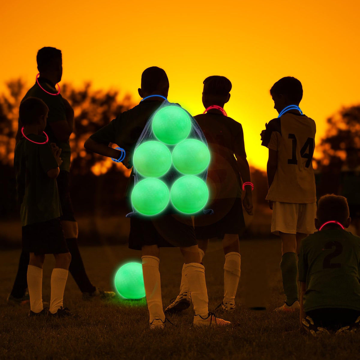 Hiboom 10-inch glow kickball ideal for all ages
