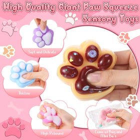 Hiboom 3-inch cat paw mochi fidget fits pockets for focus.