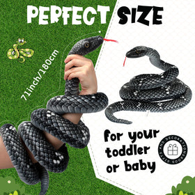 Hiboom giant snake plush measures 71 inches for striking wrap-around display